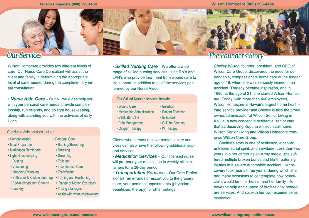 Diseño de Brochure por Joyce Zhu para Wilson Care Group | Diseño #1915570