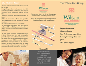 Brochure Design by ja.grphx for Wilson Care Group | Design: #2109610