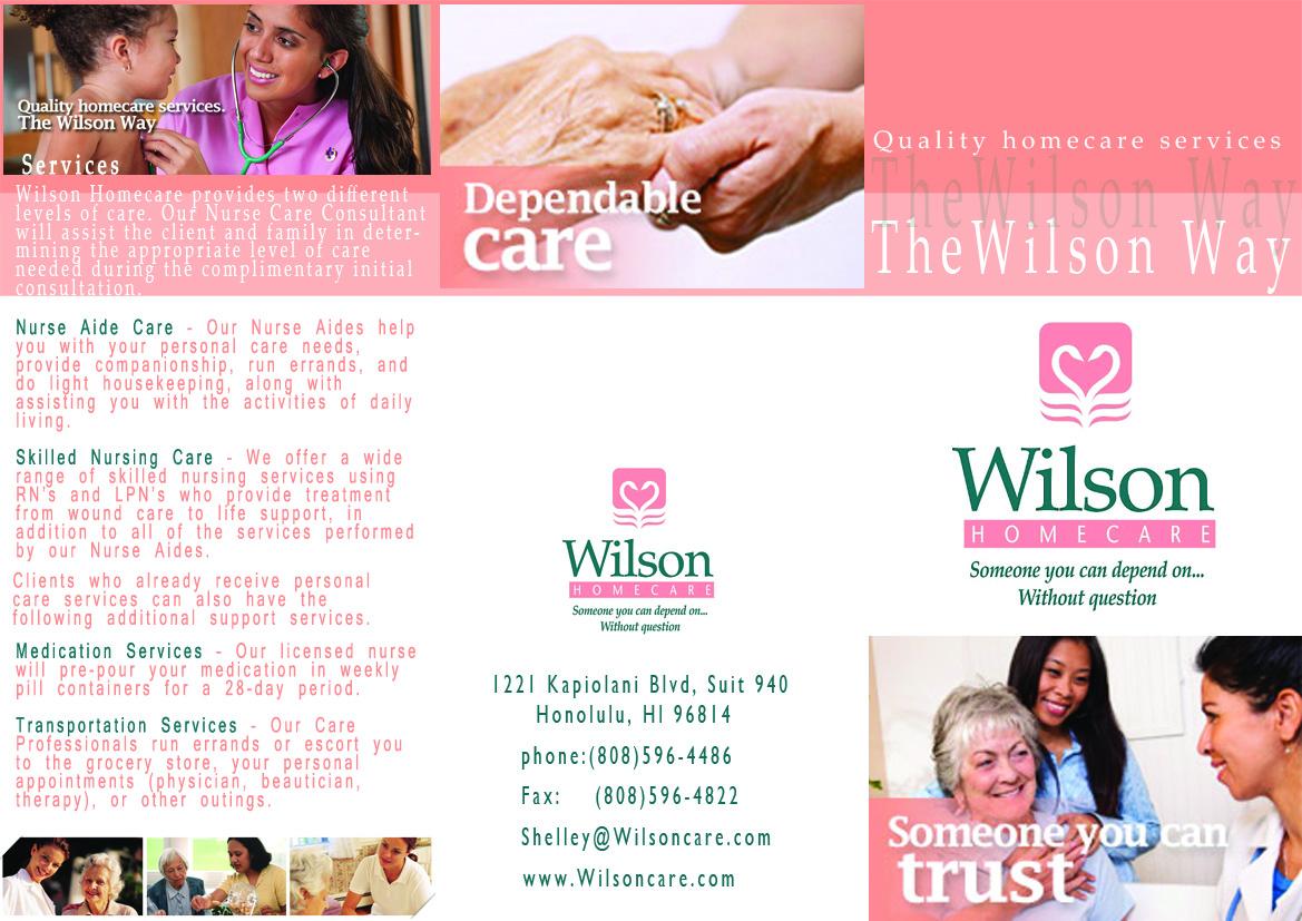 Diseño de Brochure por Aaron para Wilson Care Group | Diseño #1912744