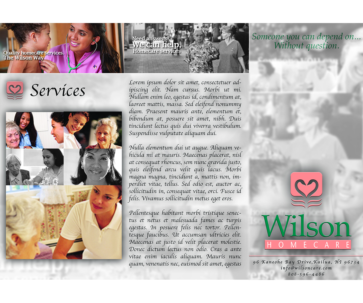 Brochure Design by Visual Violet for Wilson Care Group | Design #1912514