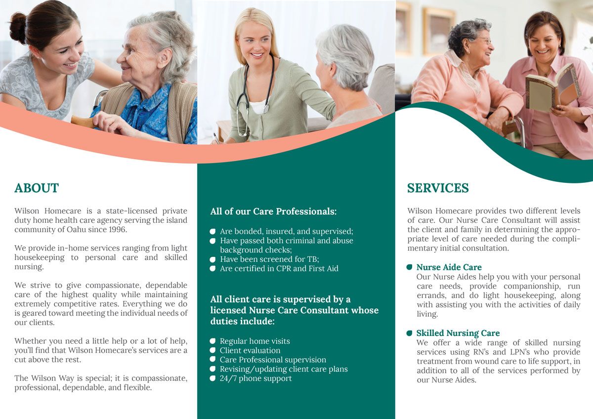 Brochure Design by Visualland for Wilson Care Group | Design #2040021