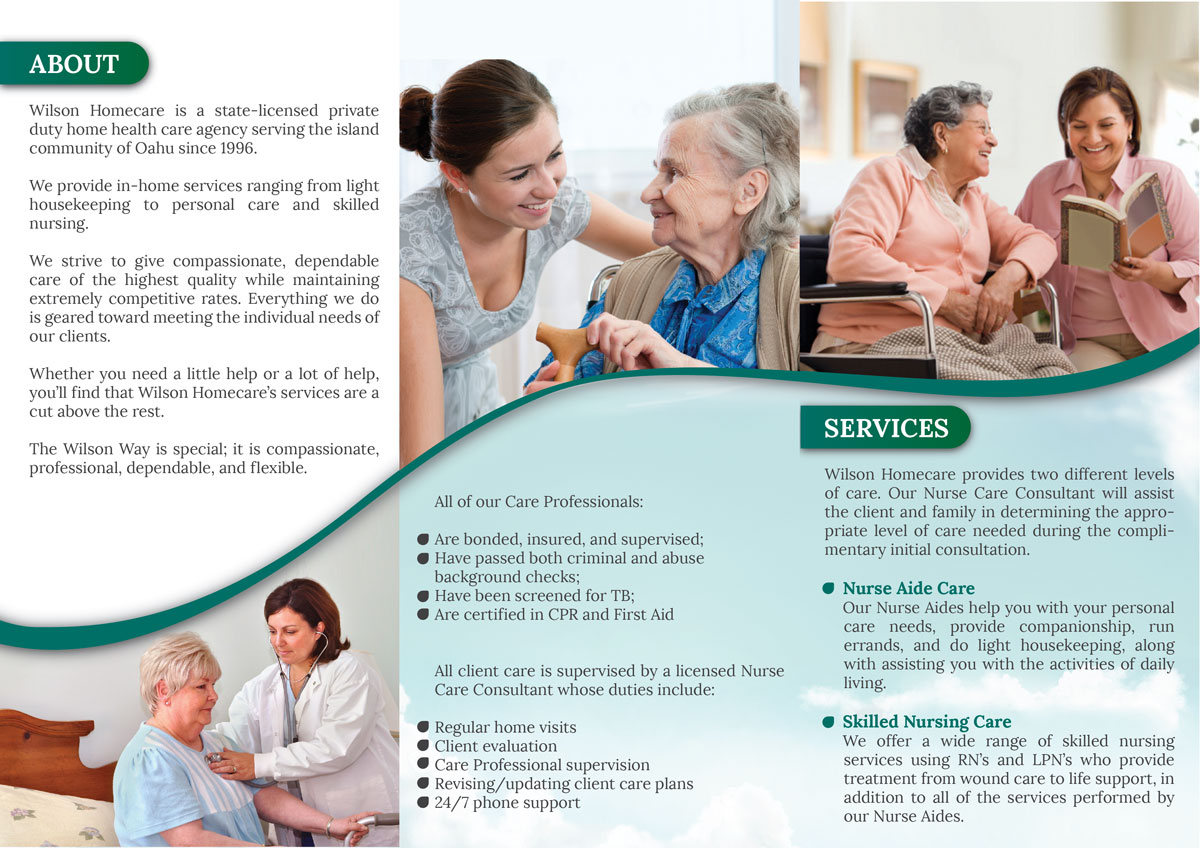 Brochure Design by Visualland for Wilson Care Group | Design #2063574