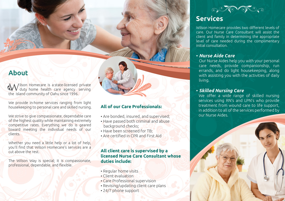 Brochure Design by Visualland for Wilson Care Group | Design #2227519