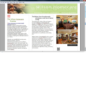 Brochure Design by cyeh123 for Wilson Care Group | Design: #1913421