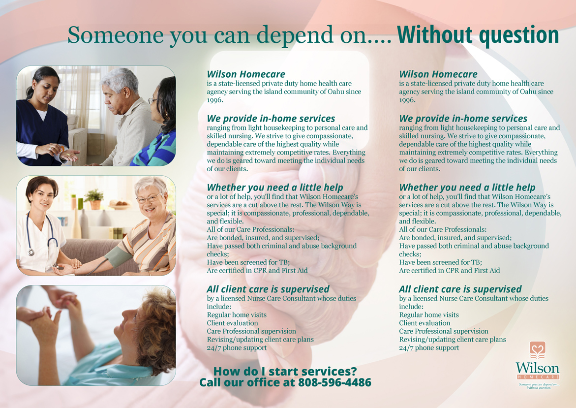 Diseño de Brochure por Peter Bendl para Wilson Care Group | Diseño #2067512