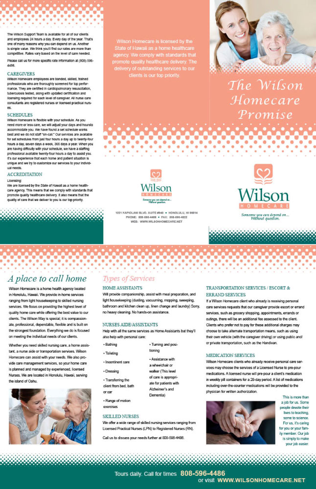 Brochure Design by JessicaD for Wilson Care Group | Design #1973026