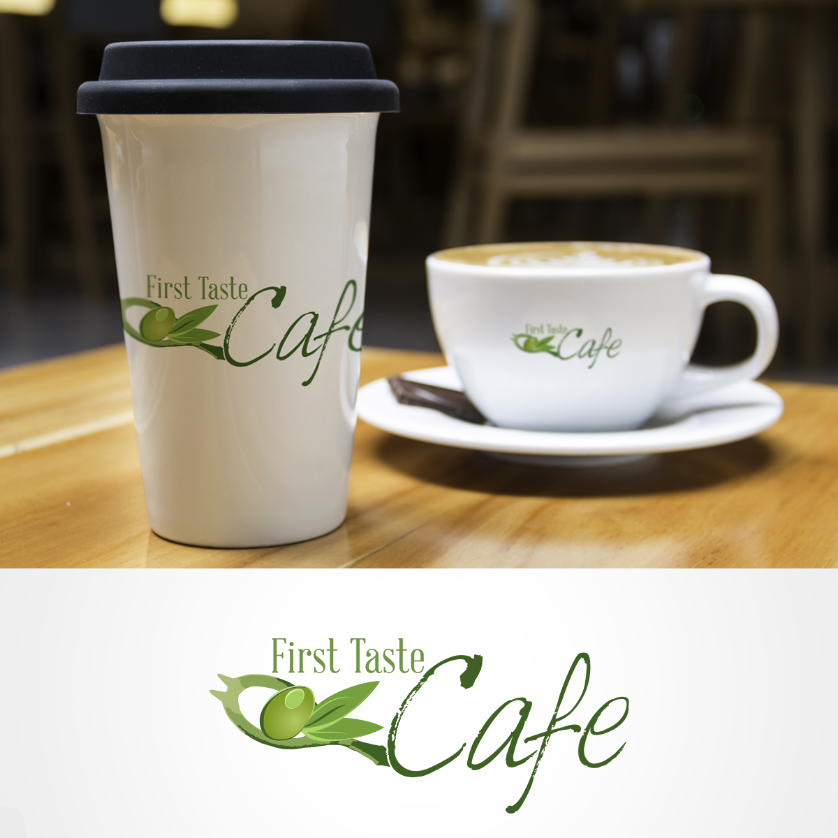 Logo-Design von Ana White für First Taste Olive Oil & Cafe | Design #10807858