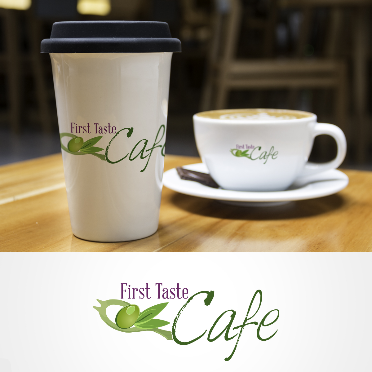 Logo Design by Ana White for First Taste Olive Oil & Cafe | Design #10807859