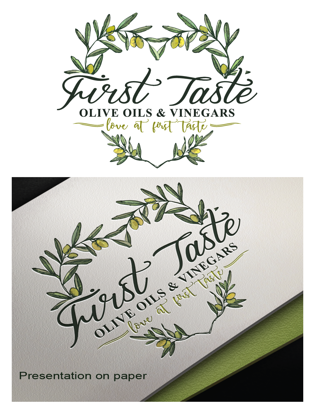 Logo Design by Elza for First Taste Olive Oil & Cafe | Design #10796783