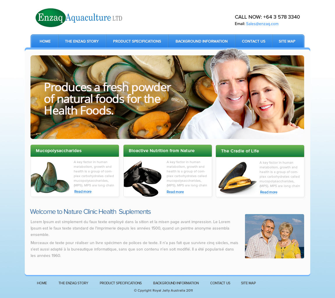 Web-Design von OM für Enzaq Aquaculture | Design #2002760