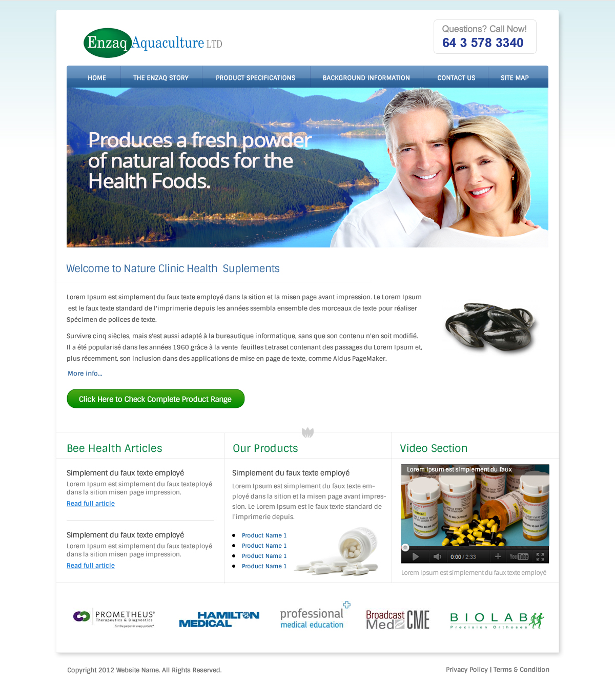 Web-Design von OM für Enzaq Aquaculture | Design #2002761