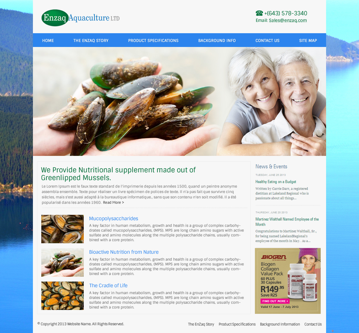 Web Design by OM for Enzaq Aquaculture | Design #2013610