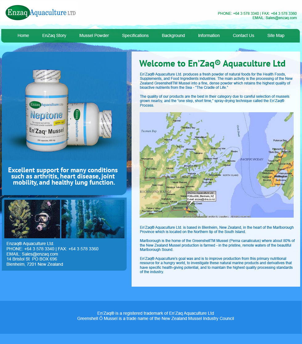 Web Design by jeckx2 for Enzaq Aquaculture | Design #2013754