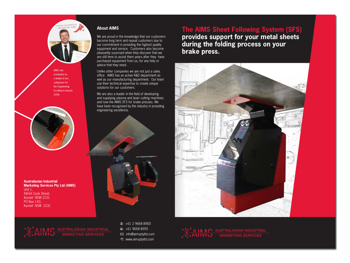 Brochure Design by Plimsoll Line for Australasian Industrial Marketing Services Pty Ltd (AIMS) | Design: #402824