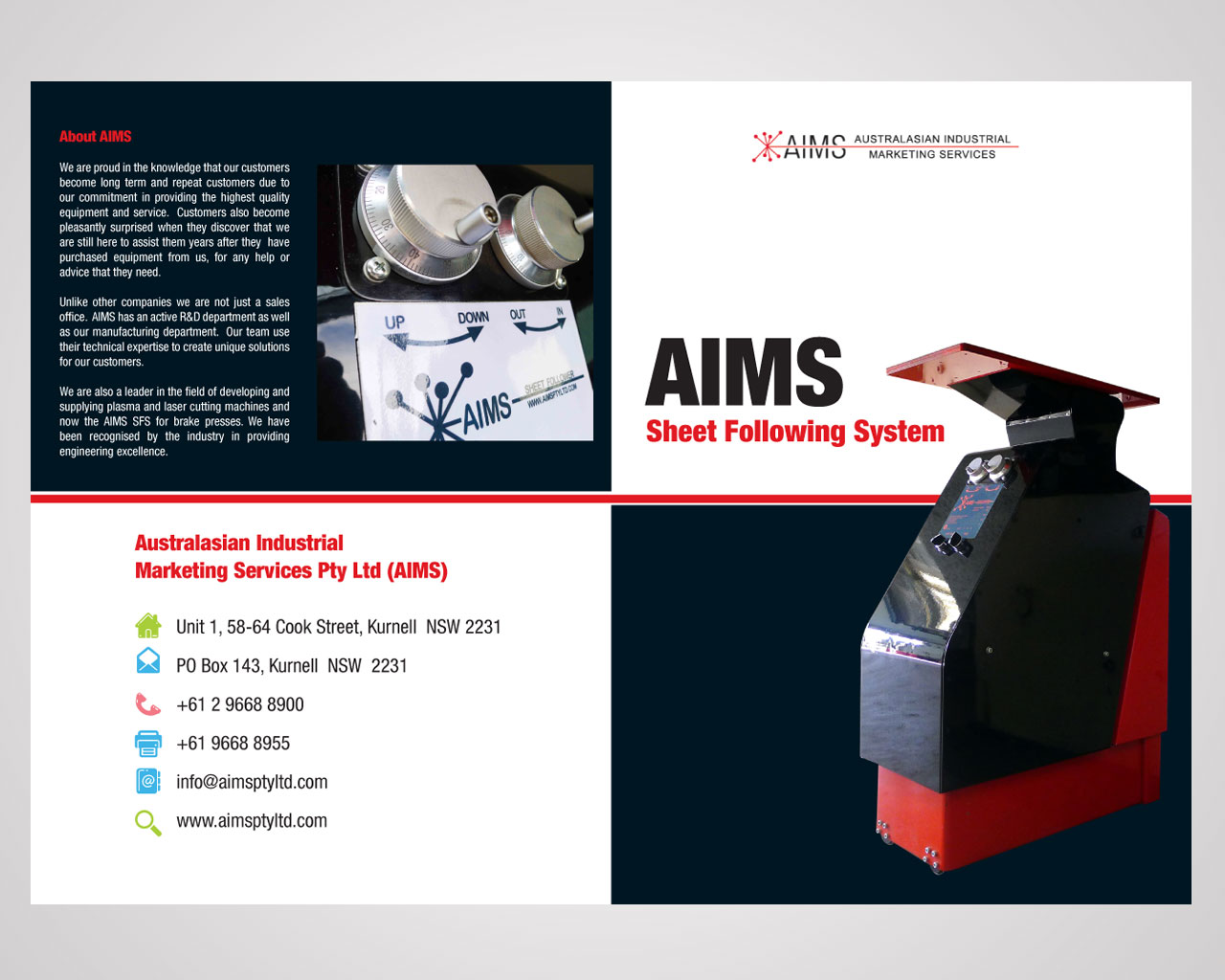 Brochure Design by 610designs.com for Australasian Industrial Marketing Services Pty Ltd (AIMS) | Design #392762
