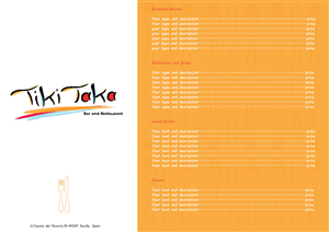 Menu Design by Peonie for TikiTakaBar | Design: #1944219