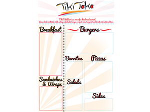 Diseño de Menú por CL DESIGN para TikiTakaBar | Diseño #1921507