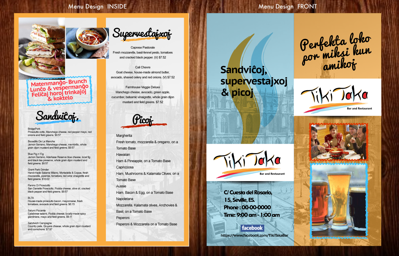 Menü-Design von designgreen für TikiTakaBar | Design #1916084