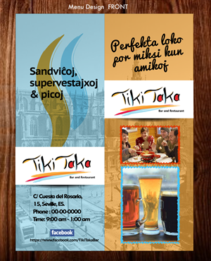Menu Design by designgreen for TikiTakaBar | Design: #1916086
