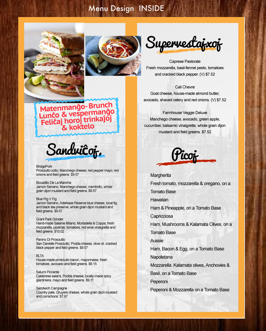 Menu Design by designgreen for TikiTakaBar | Design: #1916087