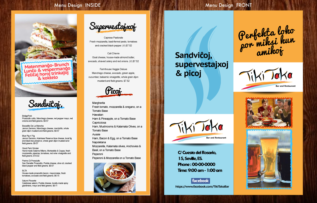 Menü-Design von designgreen für TikiTakaBar | Design #1916088