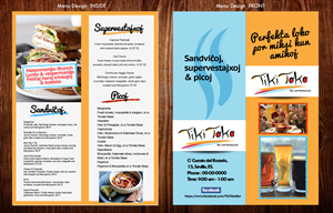 Menu Design by designgreen for TikiTakaBar | Design: #1916088
