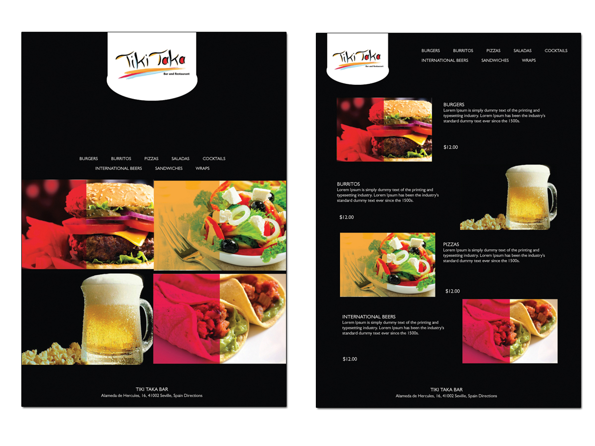 Menü-Design von roopaljain für TikiTakaBar | Design #1919311