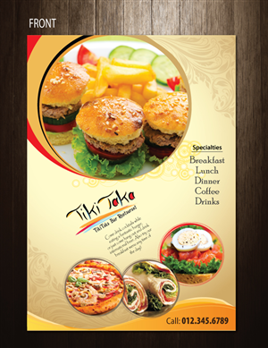 Menu Design by meet007 for TikiTakaBar | Design: #1933869