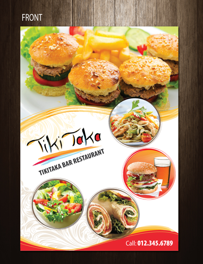 Menu Design by meet007 for TikiTakaBar | Design #1935495