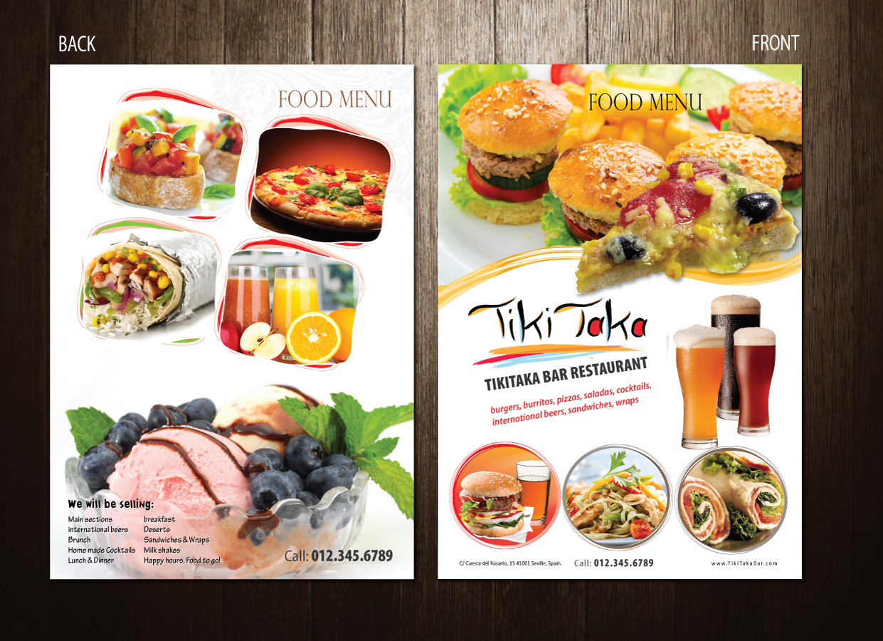 Menü-Design von meet007 für TikiTakaBar | Design #1936623