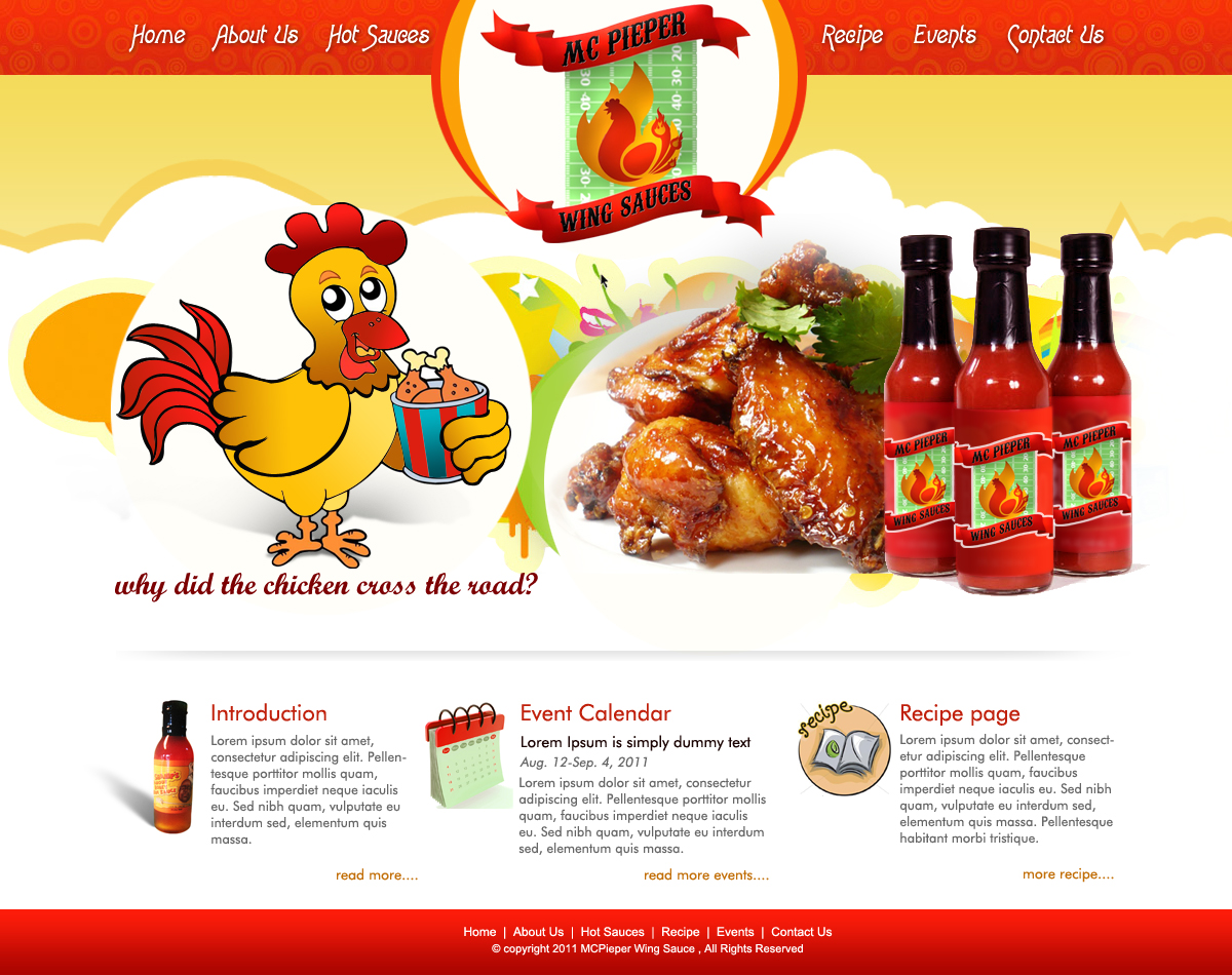 Web Design by ddesign for MCPieper Wing Sauces LLC | Design #401638