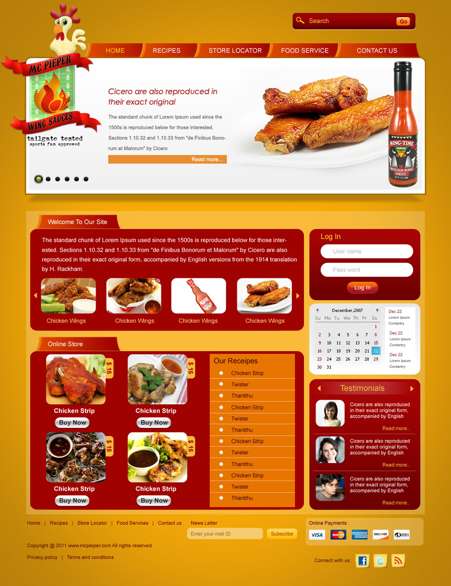 Web Design by pb for MCPieper Wing Sauces LLC | Design #392807