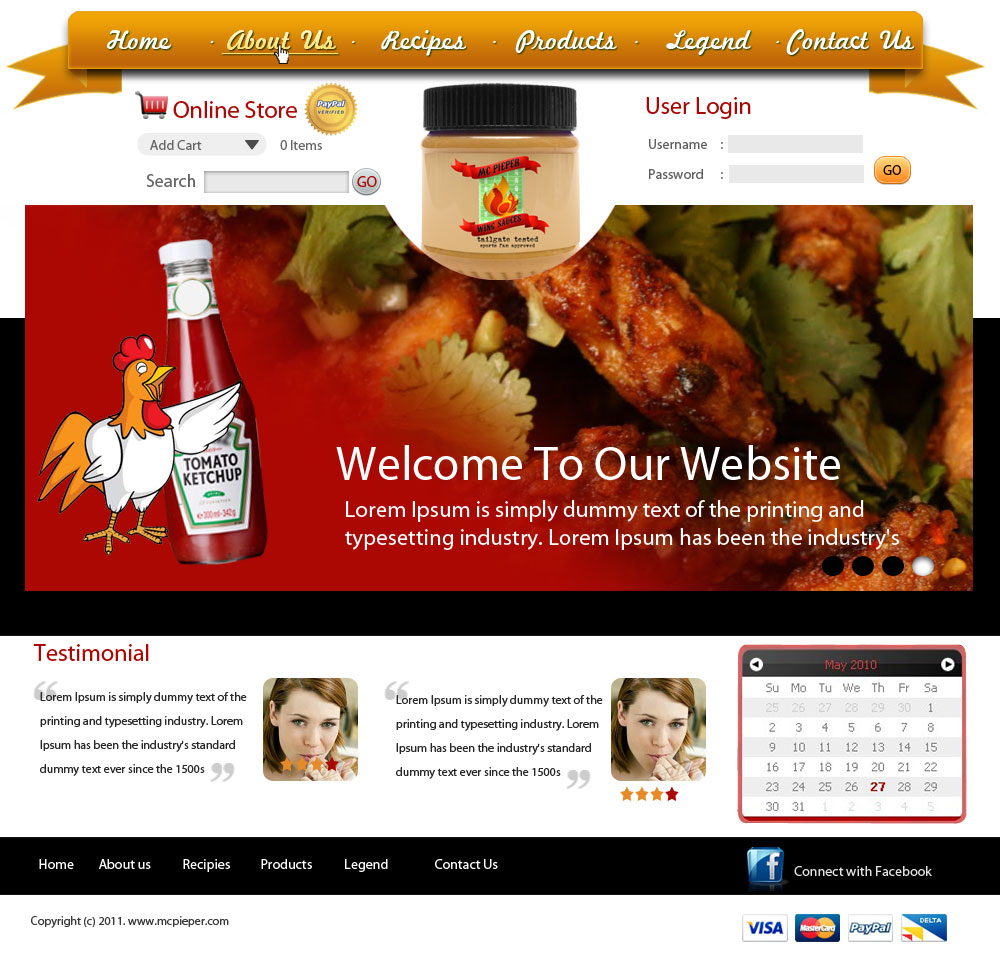 Web Design by pb for MCPieper Wing Sauces LLC | Design #397309
