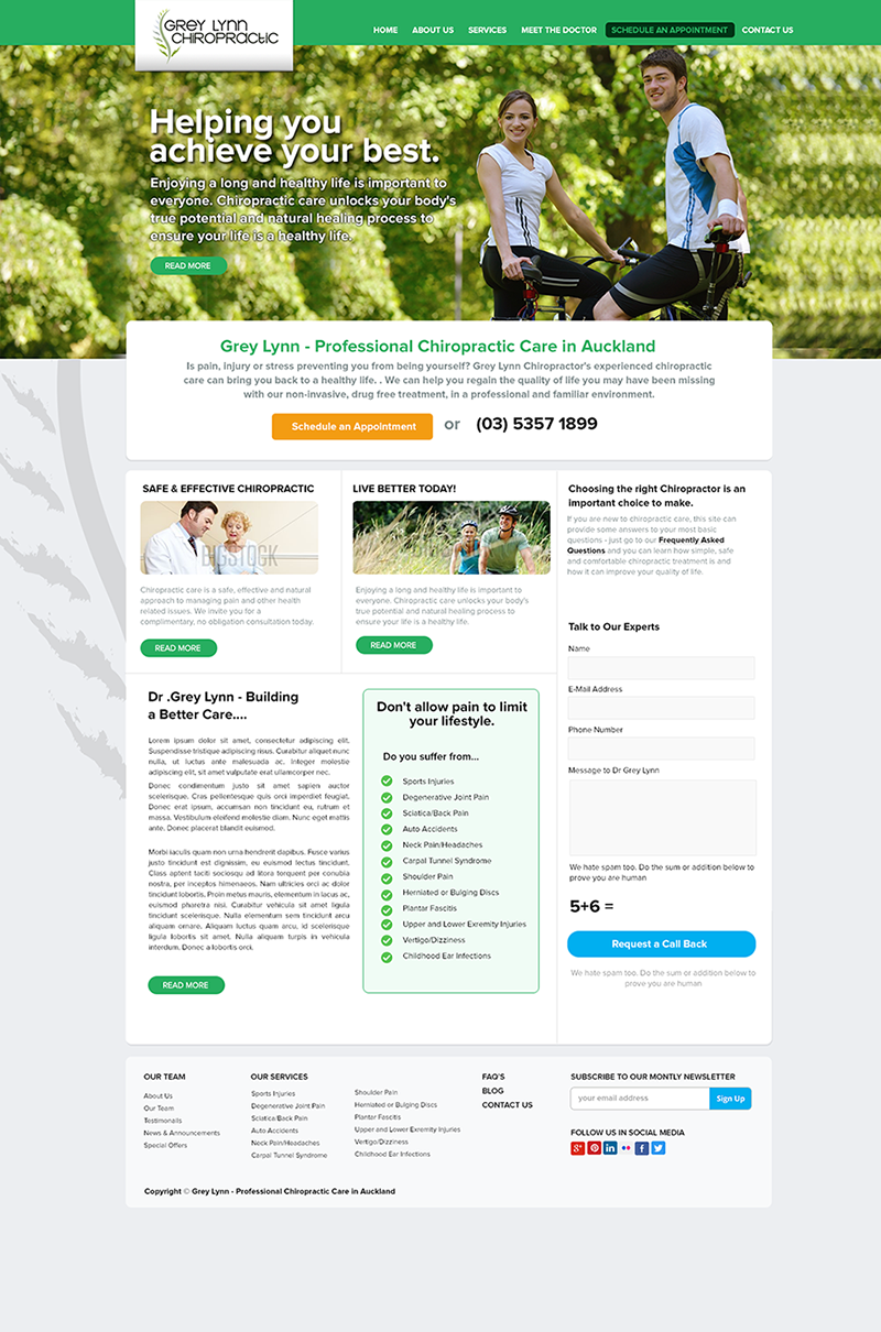 Web Design by BottleWeb for Grey Lynn Chiropractic Group | Design #1960740
