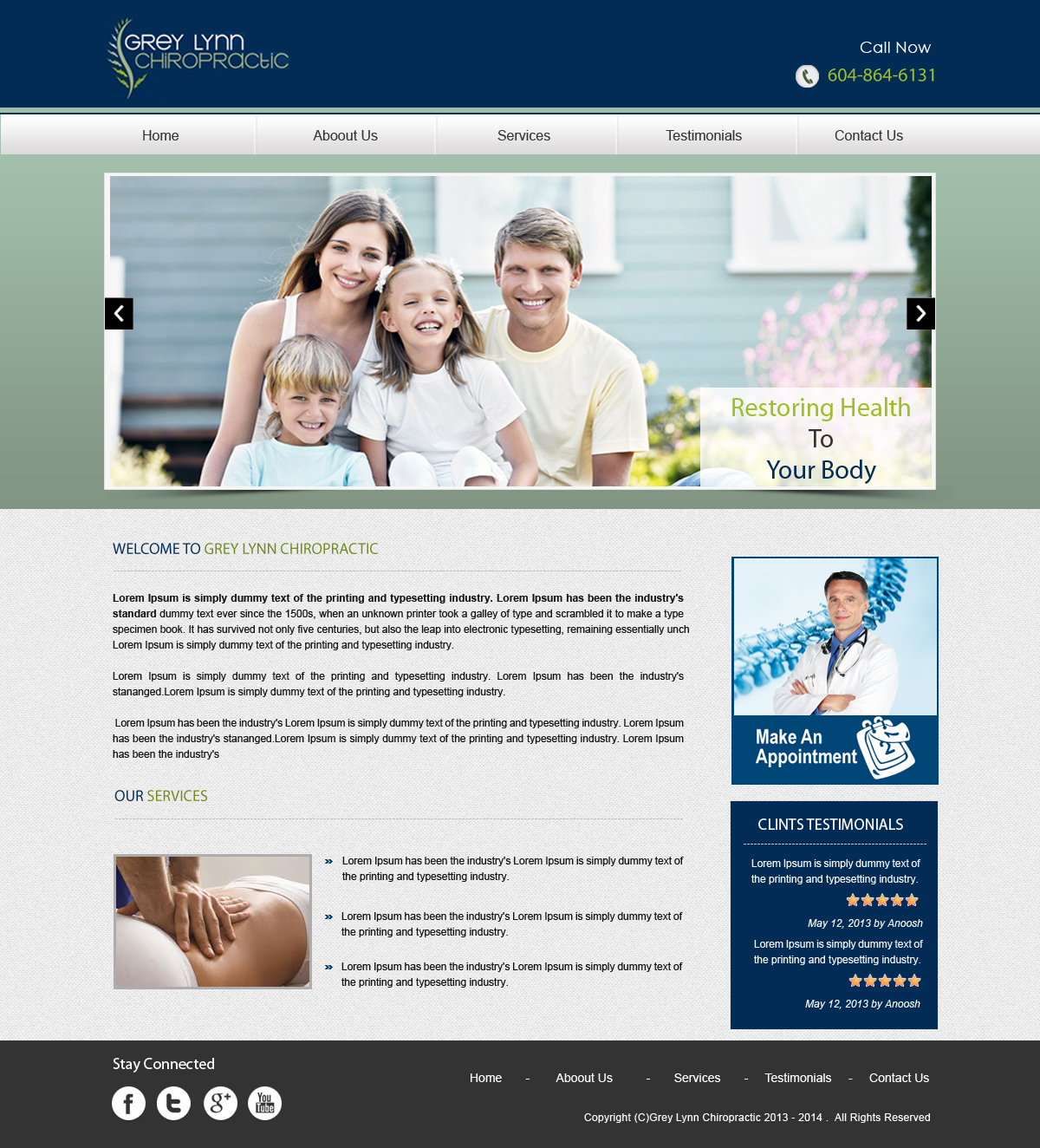 Web Design by Creative X Designs for Grey Lynn Chiropractic Group | Design #1952431