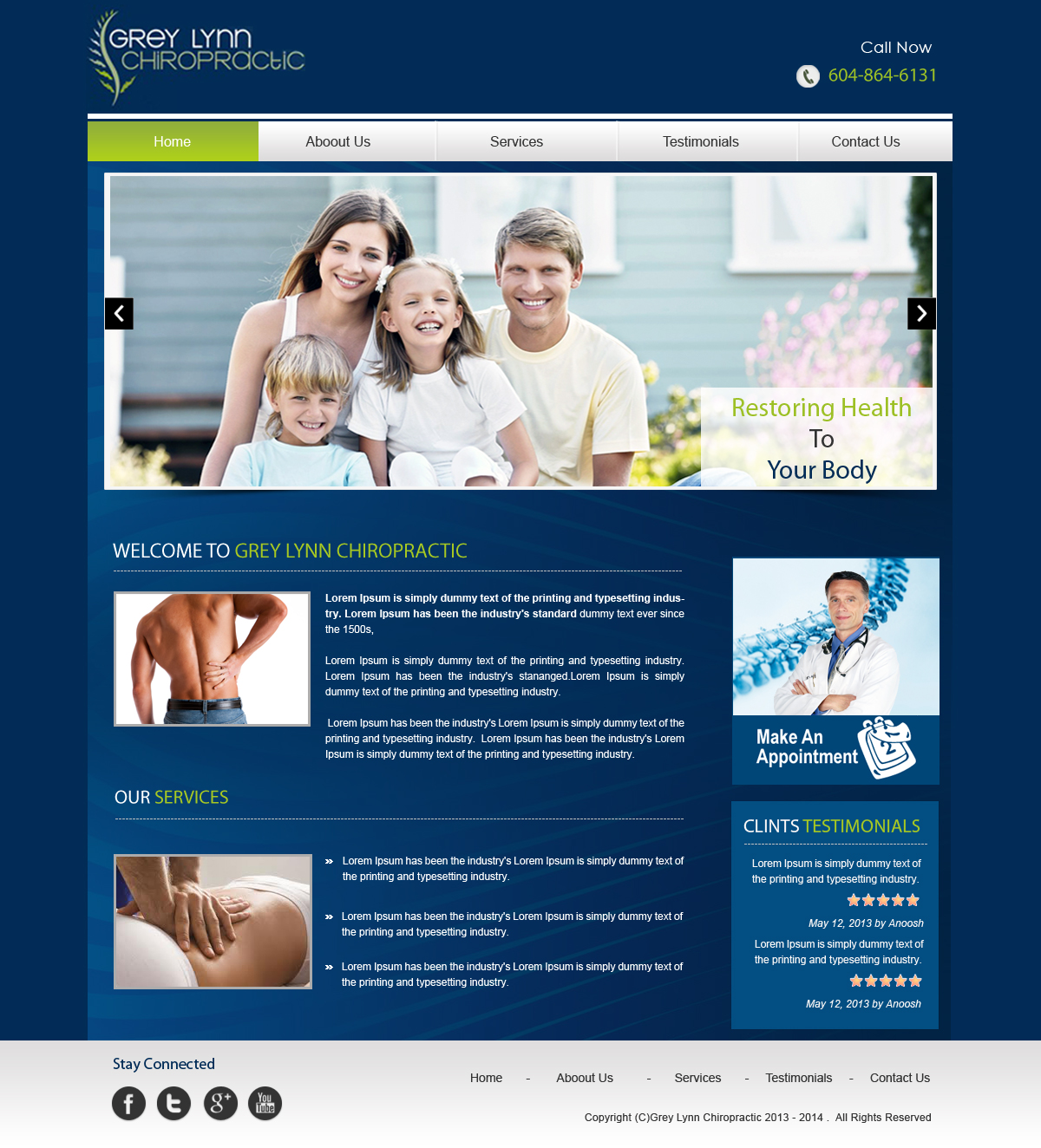 Web Design by Creative X Designs for Grey Lynn Chiropractic Group | Design #1953807