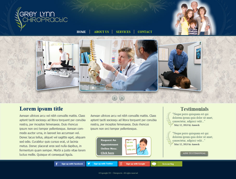Web-Design von marthagraphic für Grey Lynn Chiropractic Group | Design #1956524