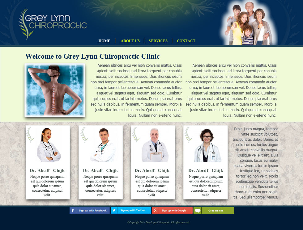 Web Design by marthagraphic for Grey Lynn Chiropractic Group | Design #1956526
