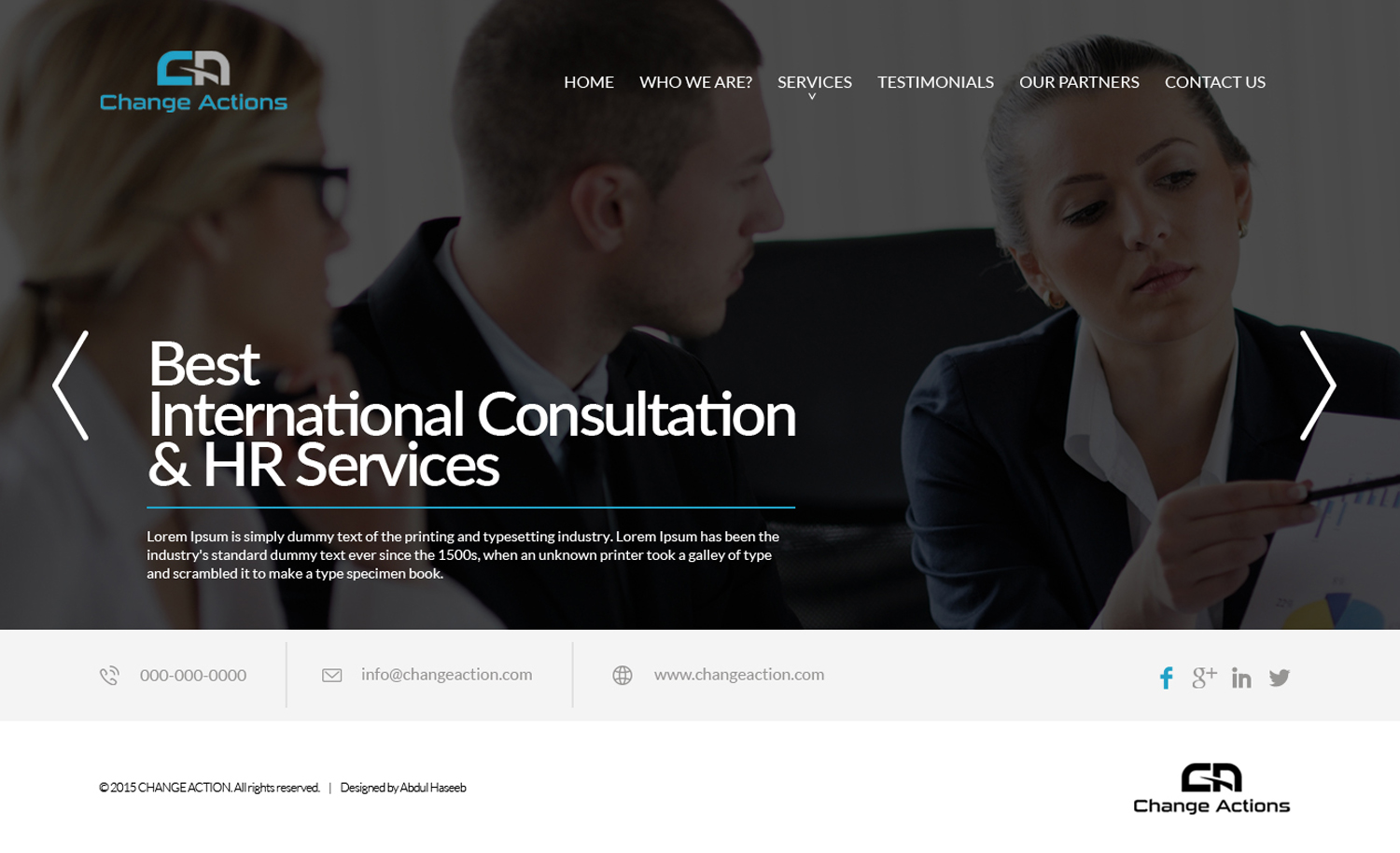 Web Design by Abdul Haseeb for Change Actions Consulting | Design #8395204