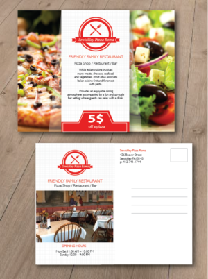 Postcard Design by alex989 for Sewickley Pizza Roma | Design: #7807595