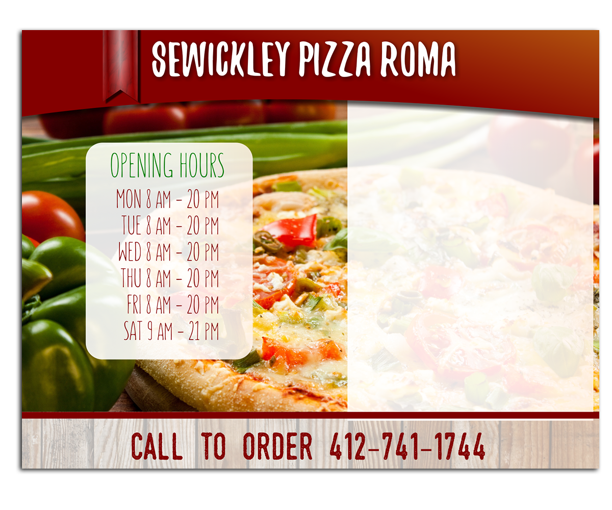 Postcard Design by elveneclipse for Sewickley Pizza Roma | Design #7834906