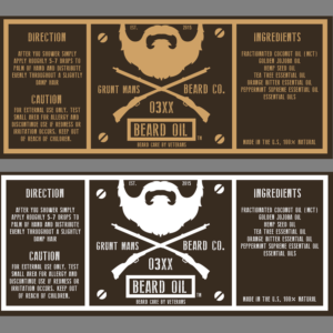Label Design by VinB for Grunt Mans Beard Co | Design: #7776501