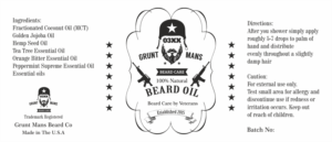 Label Design by Pint & Promotional Projects for Grunt Mans Beard Co | Design: #7771908
