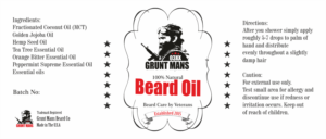 Label Design by Pint & Promotional Projects for Grunt Mans Beard Co | Design: #7783750