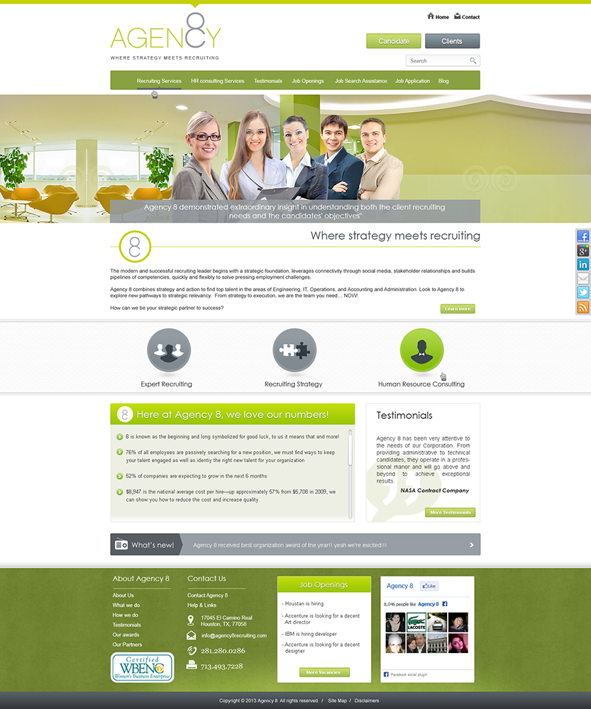 Web Design by amberegg for Agency 8 | Design #1959985