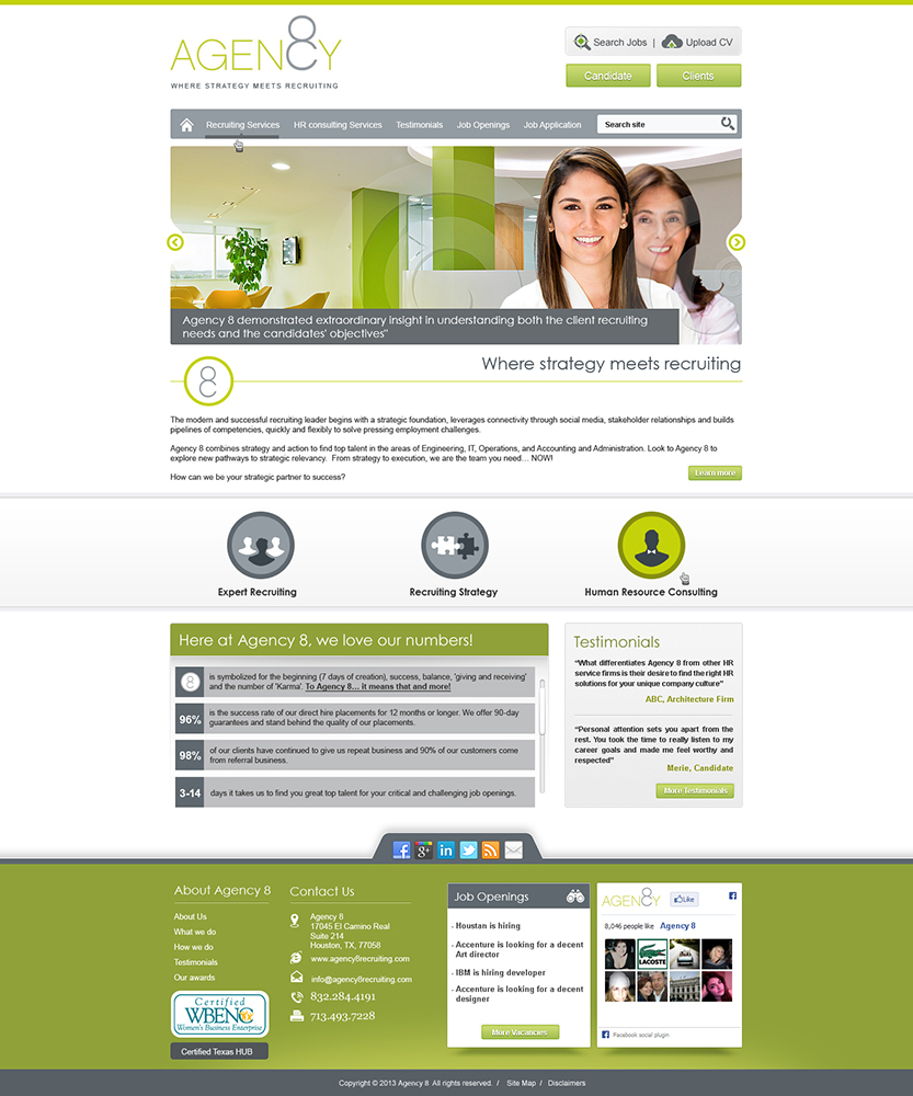 Web Design by amberegg for Agency 8 | Design #1966386