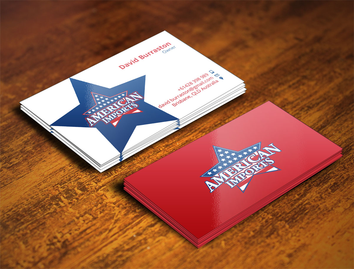 Business Card Design by Verified artistry (Design garden) for American Imports | Design #7804505