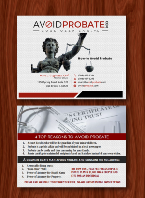Estate planning law firm needs a postcard that it can send to people to let them know about our flat | Postcard Design by citygirl17