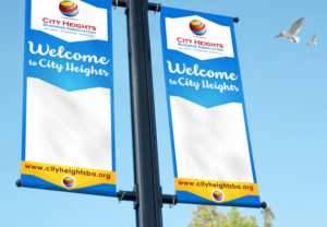 Business Association needs street banner design promoting business district.