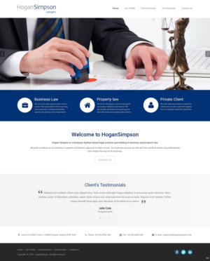 Web Design par pb pour Hogan Simpson | Design : #7796707